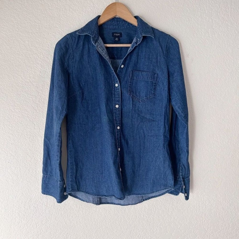 J. Crew Women's Blue Denim Button Up Size XS